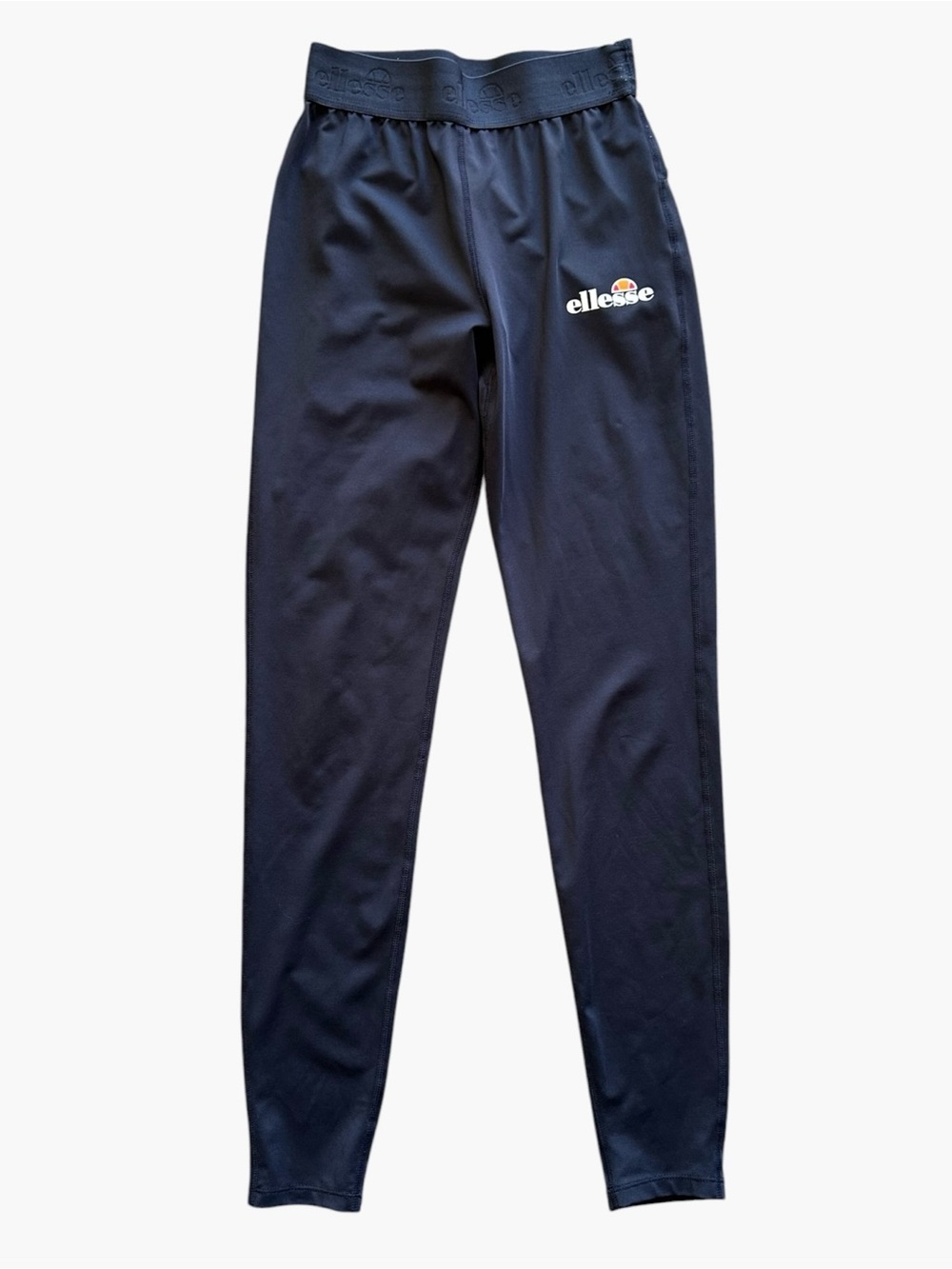 Ellesse Quintino Womens Leggings US 6 Navy Blue High Waist Logo Athletic Gym